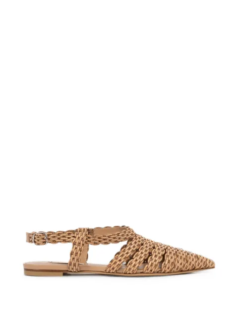Casadei Avenida woven slingback flat pumps