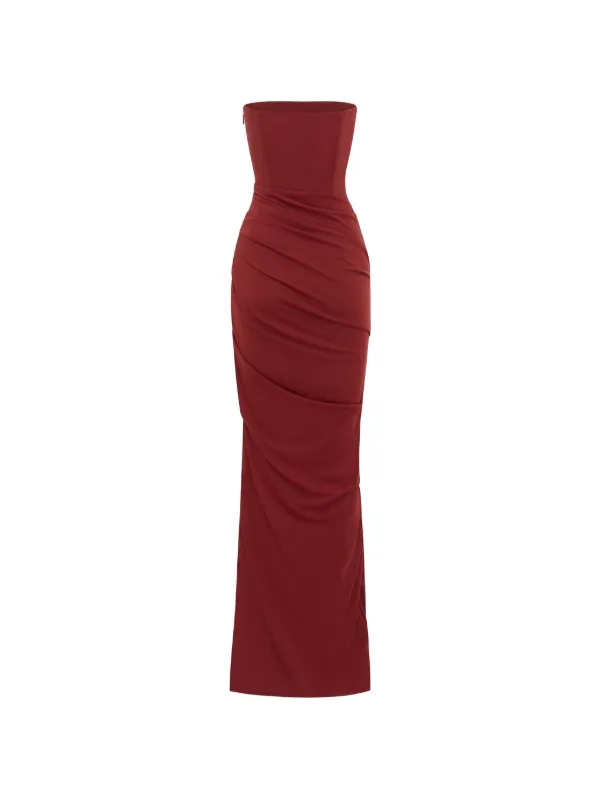 alex perry formal dresses Strapless Draped Gown Maxi Dress | Red alex perry glasses