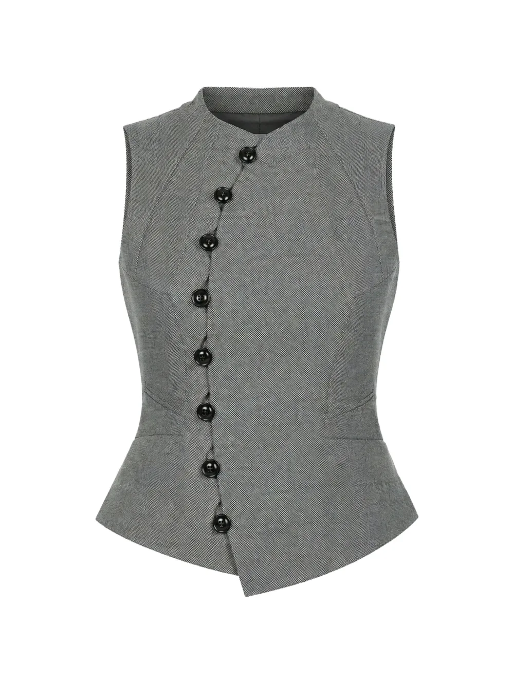 Shiro Sakai asymmetric-hemline waistcoat - Grau