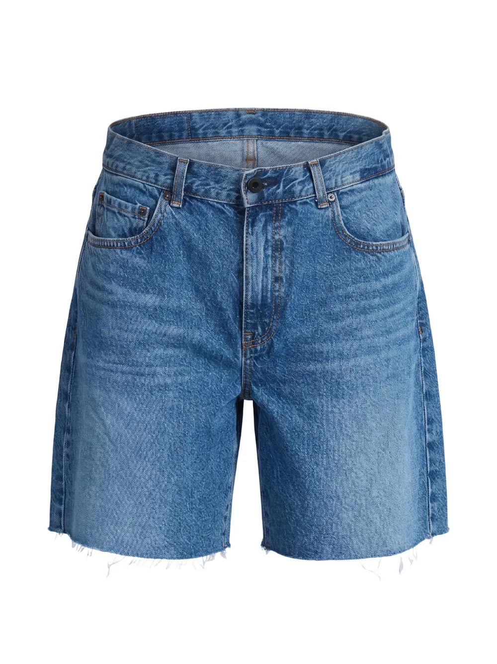 ASKK NY Sloop raw-hem jean shorts - Blau