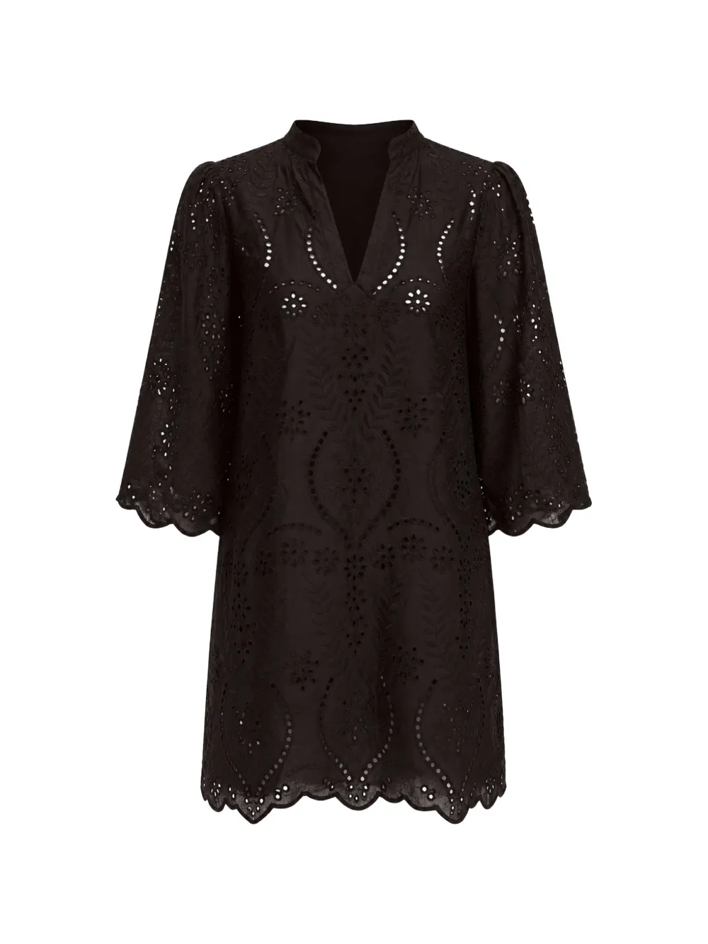 Natalie Martin Maria broderie-anglaise mini dress - Schwarz