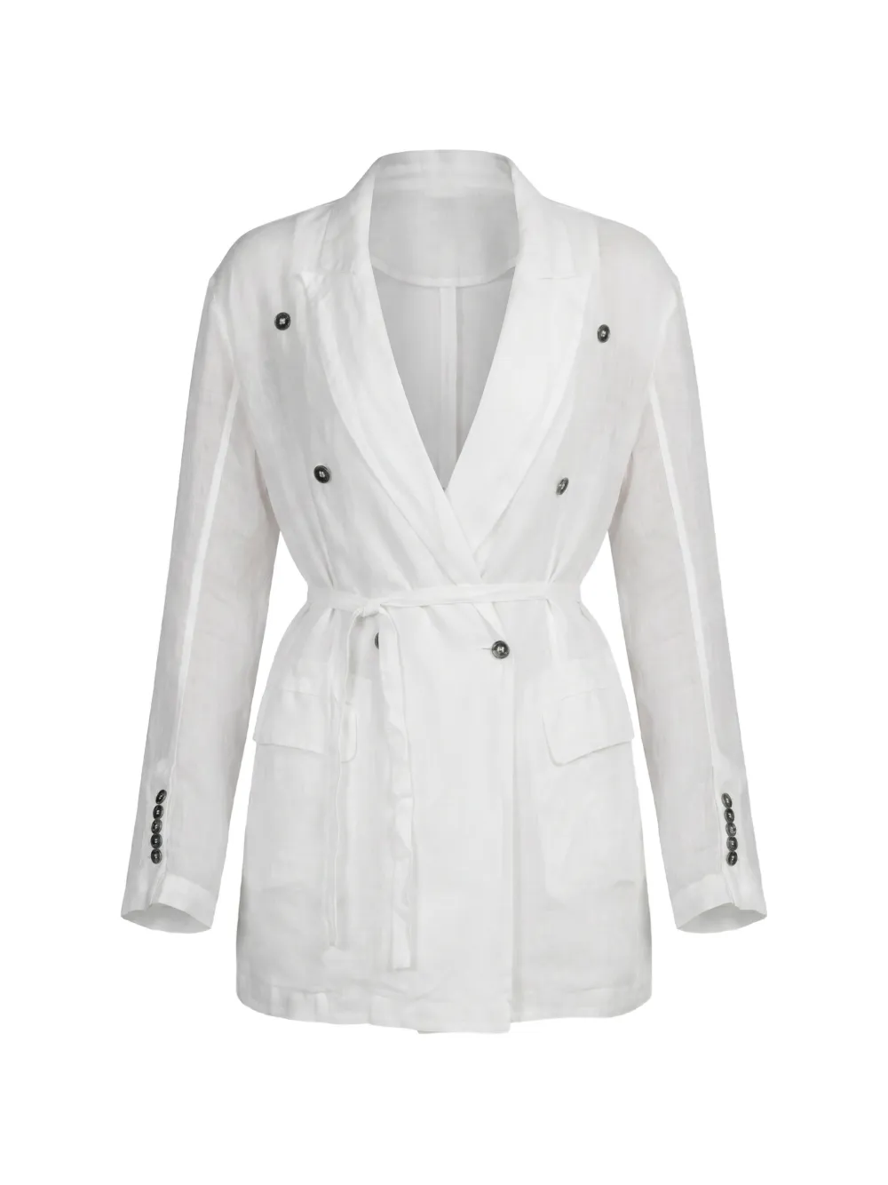 Masnada double-breasted belted coat - Weiß