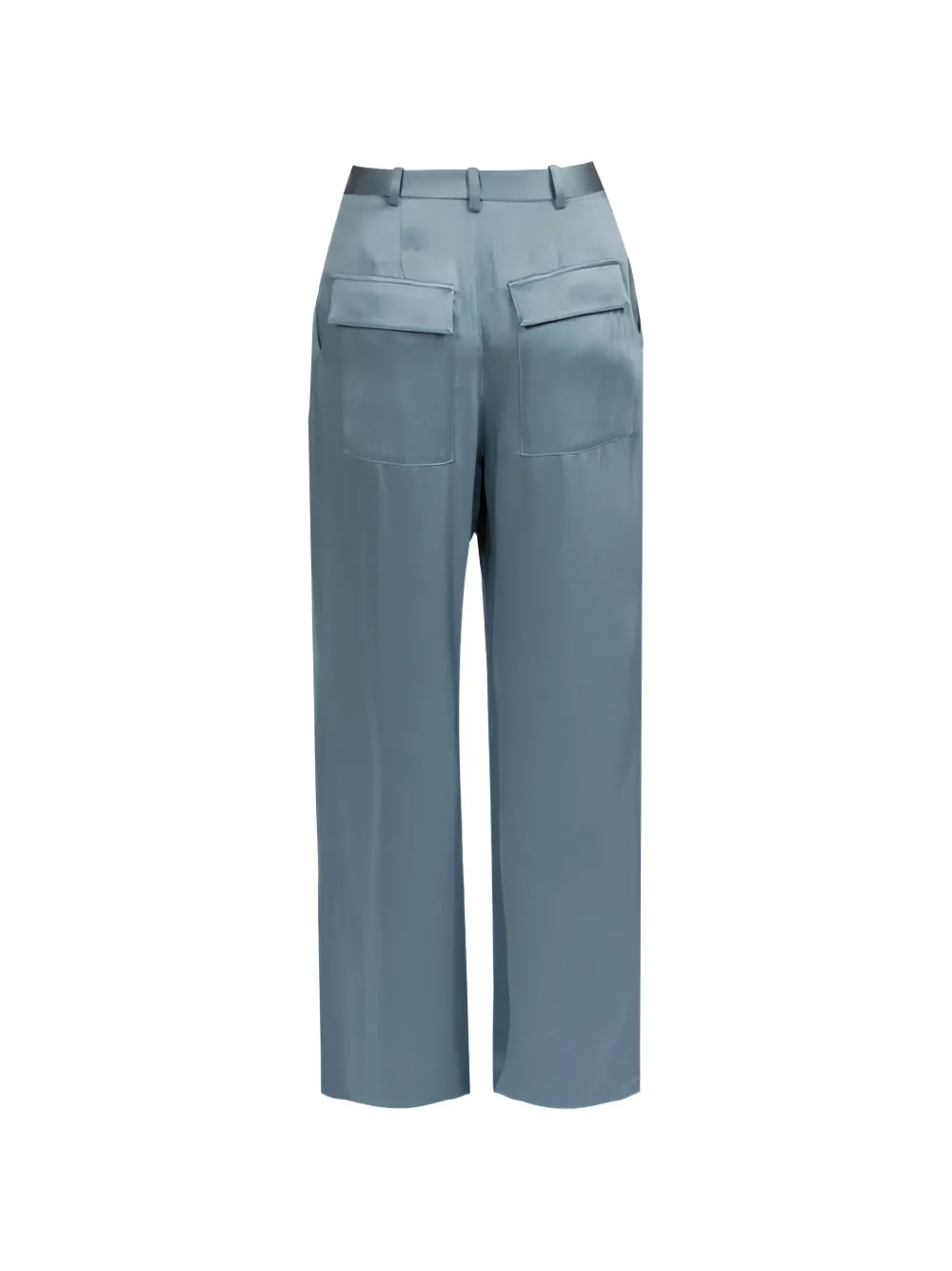 Lapointe Pleated Satin-finish Trousers in Blue, view 2