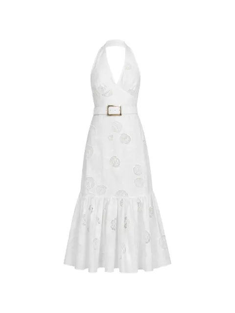 Self-Portrait belted floral-lace dress