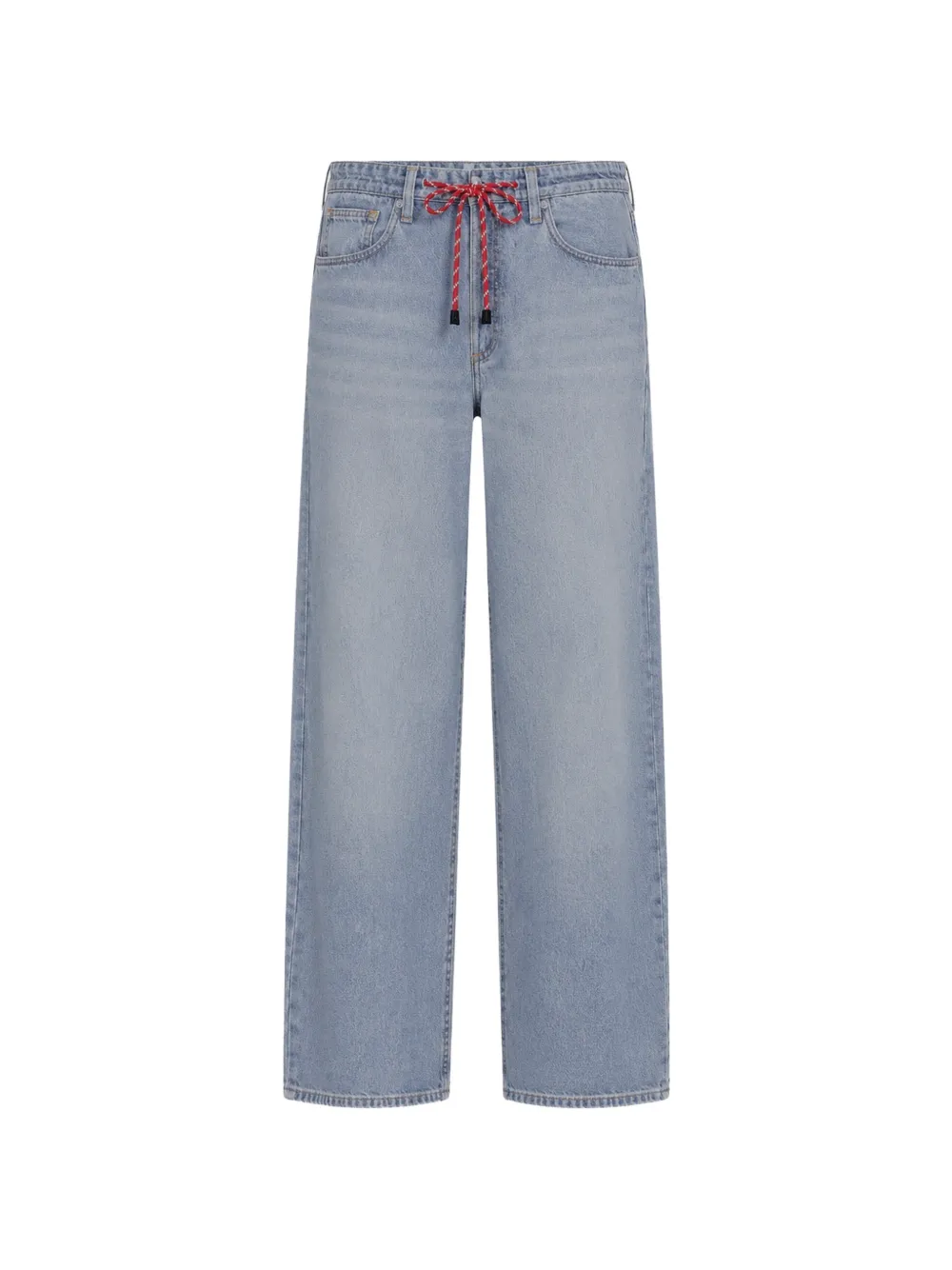 rag & bone rb Miramar denim-print drawstring trousers | Blue | Image 1