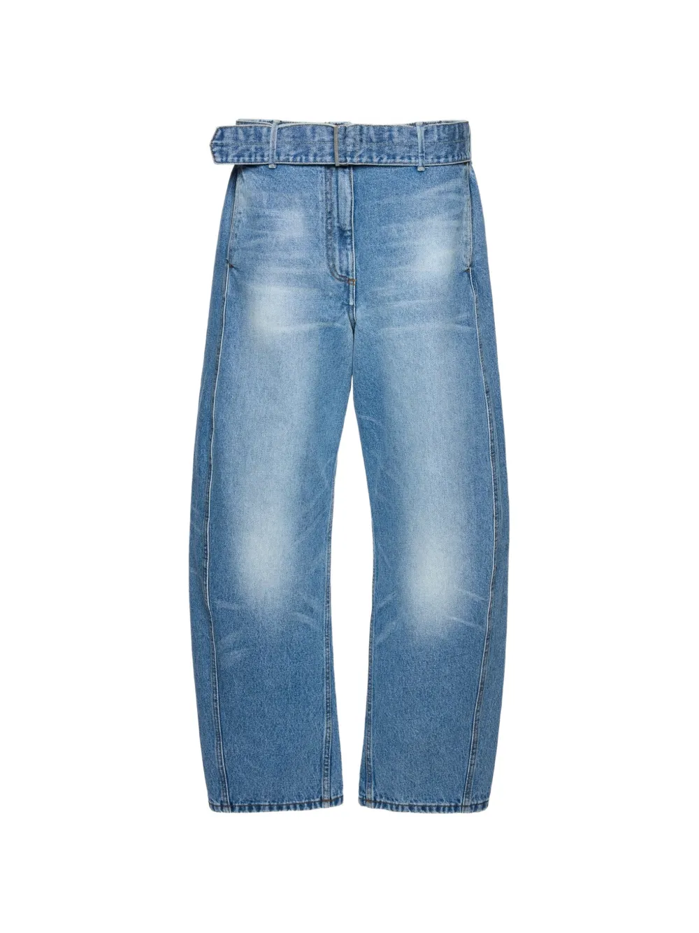 Magda Butrym belted faded-effect jeans - Blau