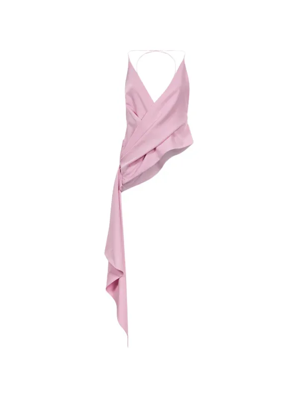 Alex Perry Draped Asymmetric Top in Pink