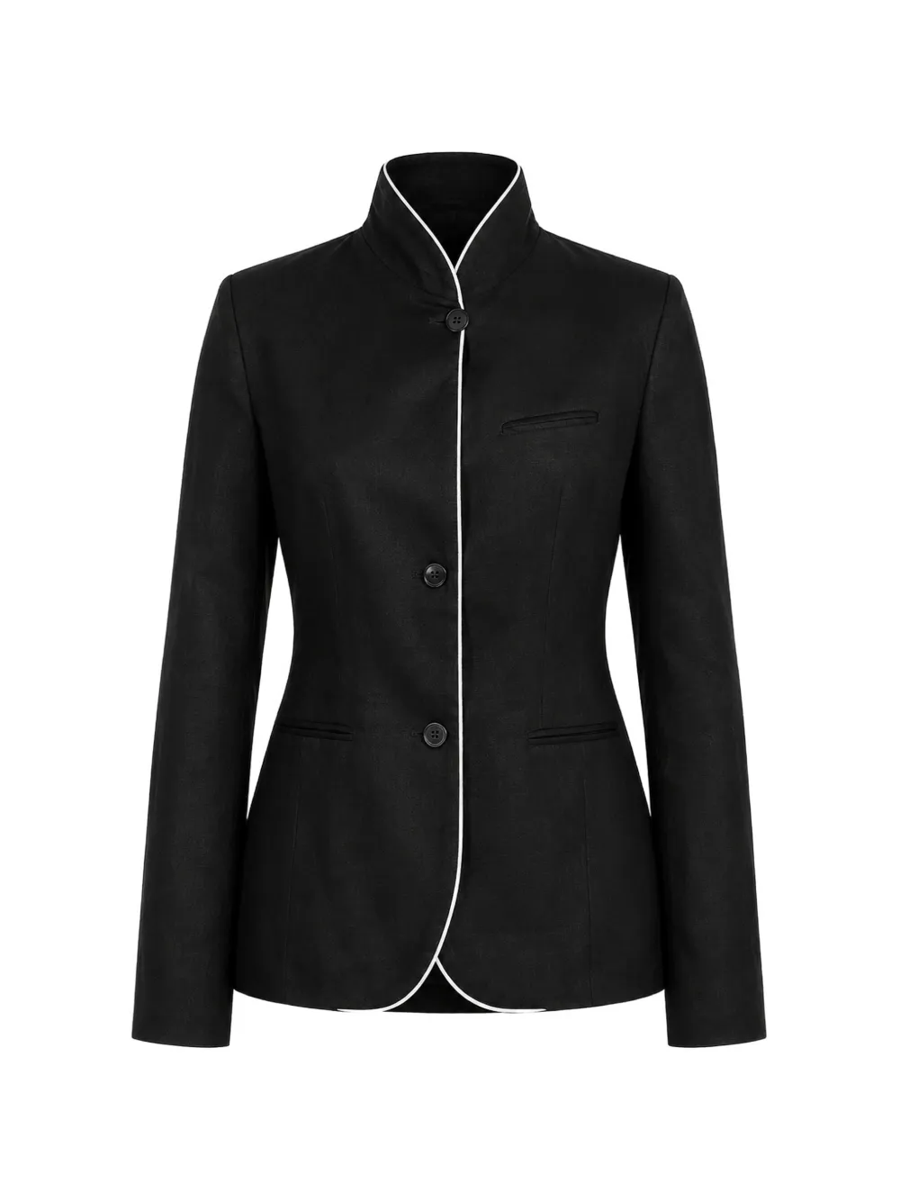 Hannes Roether piped-trim high-neck cardigan - Nero