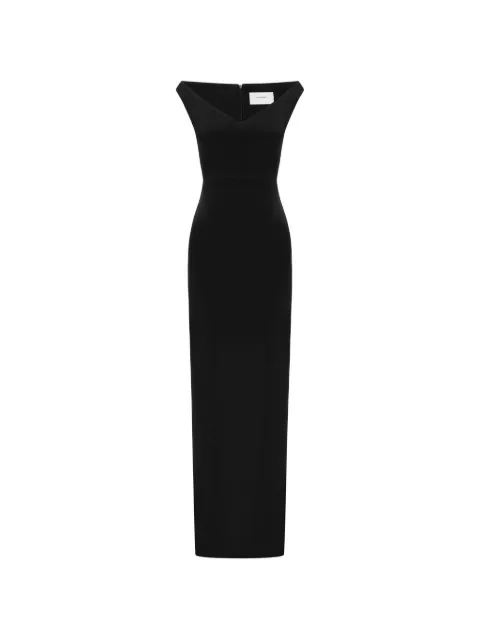 Alex Perry off-shoulder slit-detail maxi dress