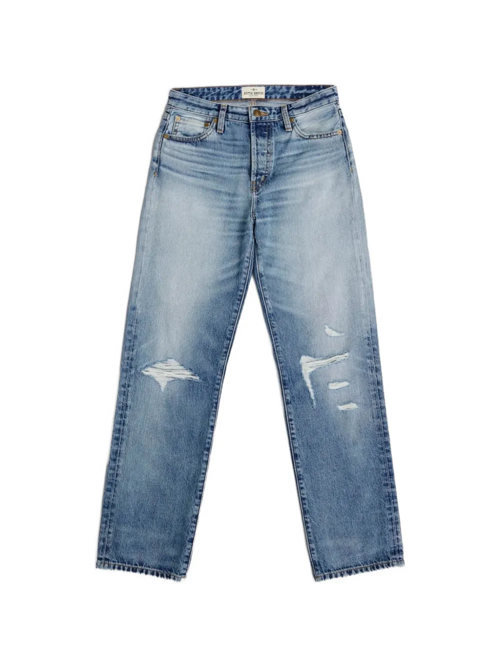 Antik Batik Distressed Straight-leg Jeans In Blue