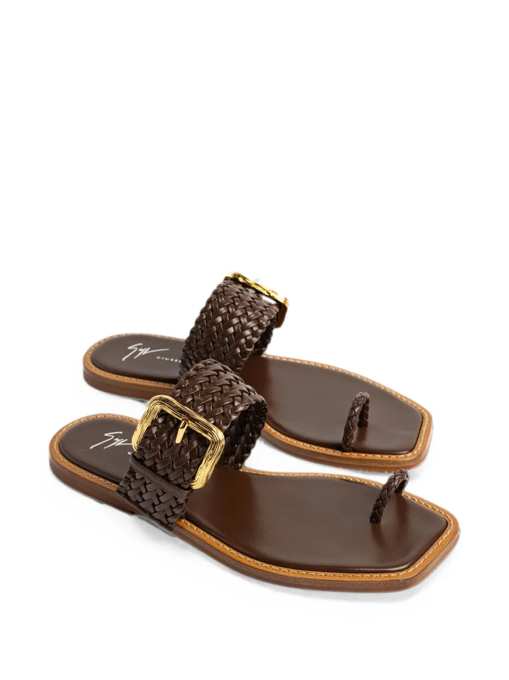 Giuseppe Zanotti Sandalen met geweven bandje Bruin