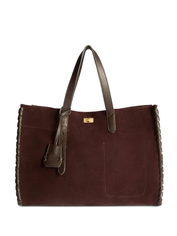 Anya Hindmarch Mortimer Whipstitch-trim Tote Bag in Brown