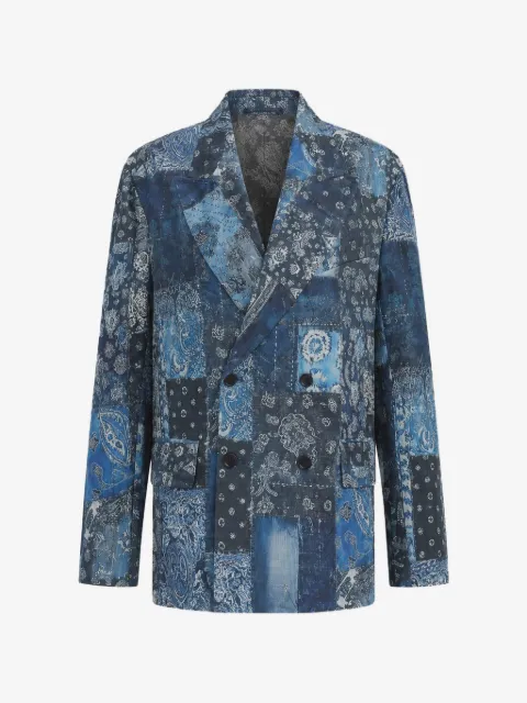 R13 patchwork double-breasted blazer