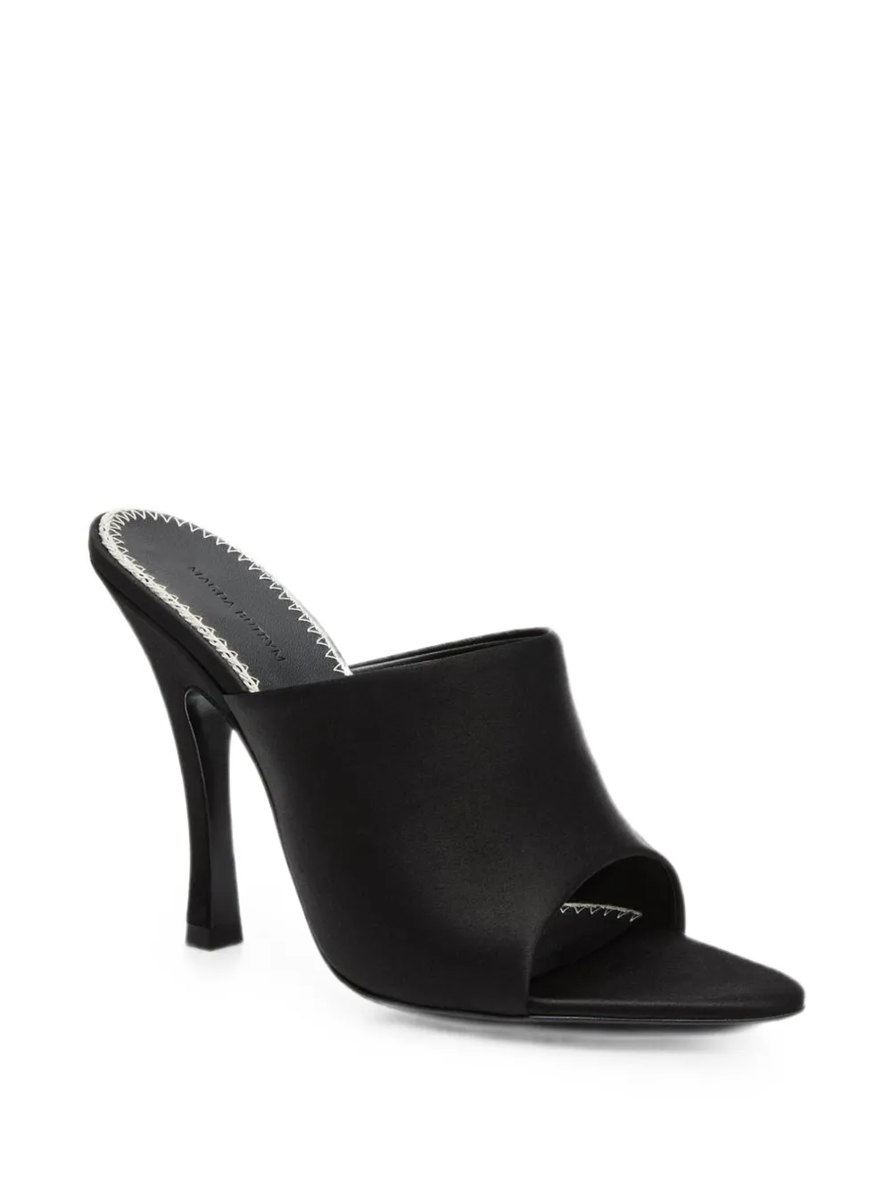Magda Butrym open-toe satin-finish sandals Zwart