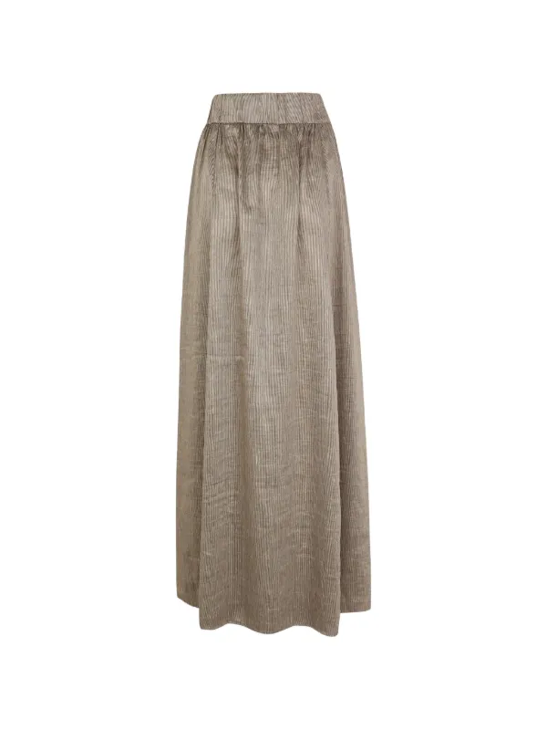Cortana Aria Striped Maxi Skirt in Grey