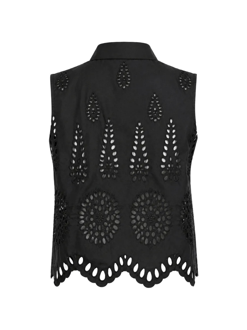 HEVRON Katja eyelet-detail shirt Zwart