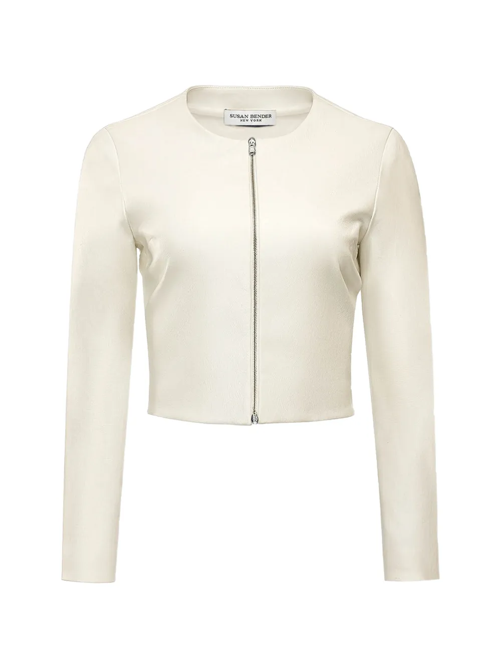 Susan Bender zip-up leather jacket - Bianco