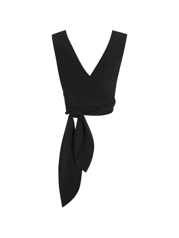 Cortana Tunez Wrap-around Top in Black
