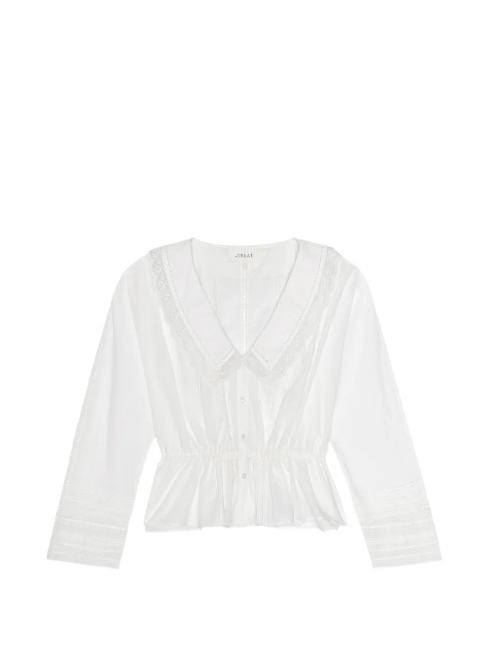 The Great. Harper lace-trim shirt - Weiß
