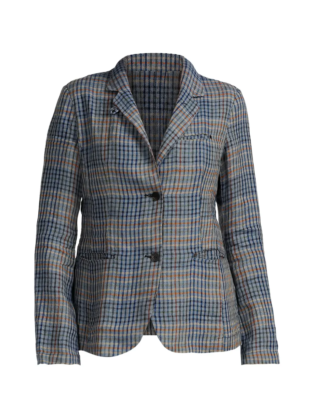 Hannes Roether plaid-check single-breasted blazer - Blau