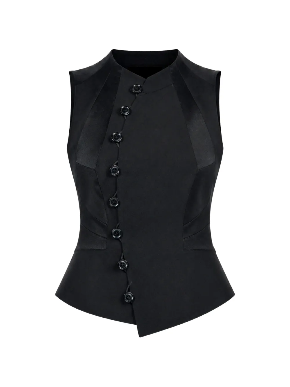 Shiro Sakai asymmetric wool top - Nero