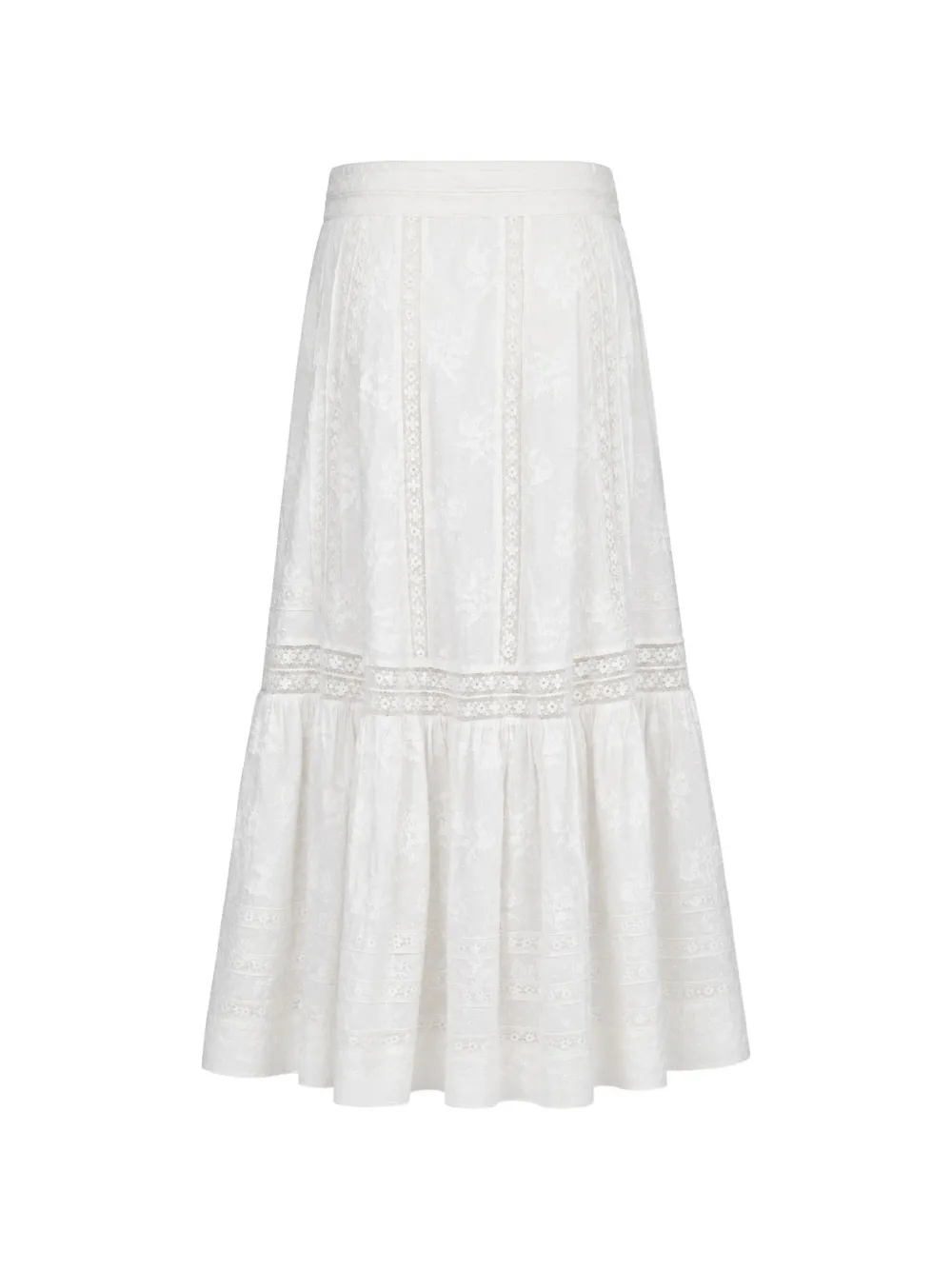 LoveShackFancy Araminta maxi-rok Wit