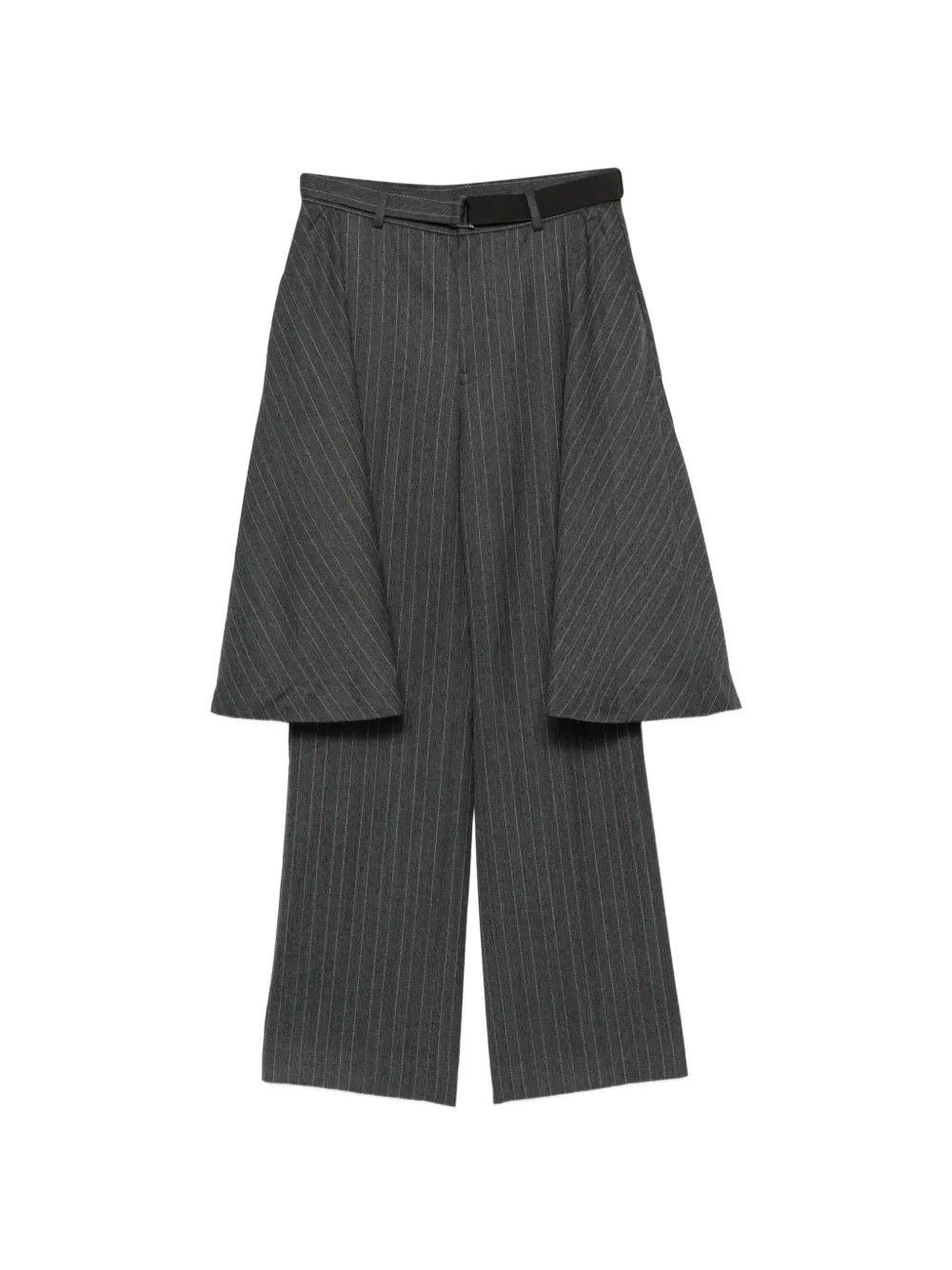 sacai pinstripe-pattern peplum-detail trousers