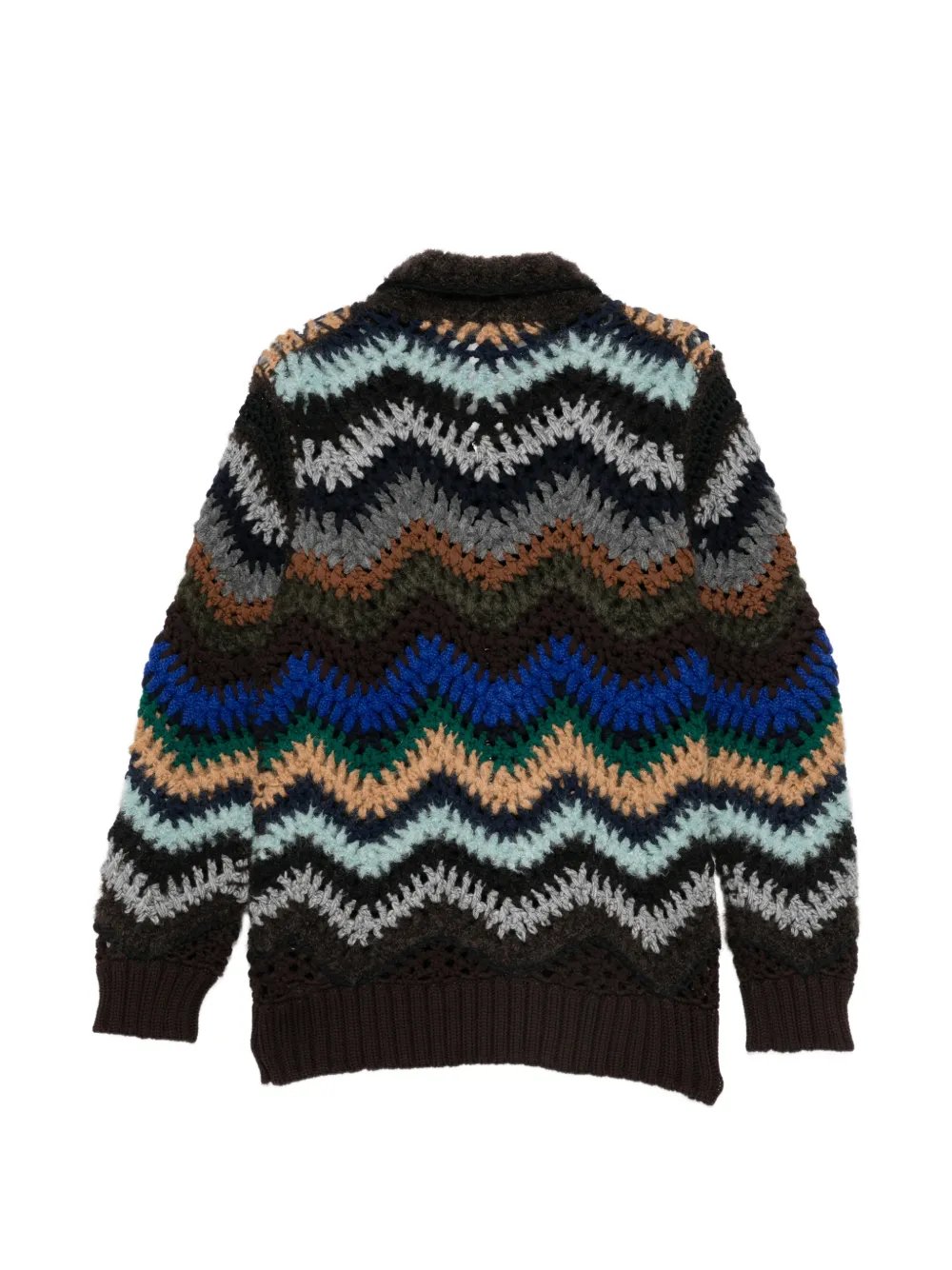 sacai Jas van wolmix met vlakken Bruin