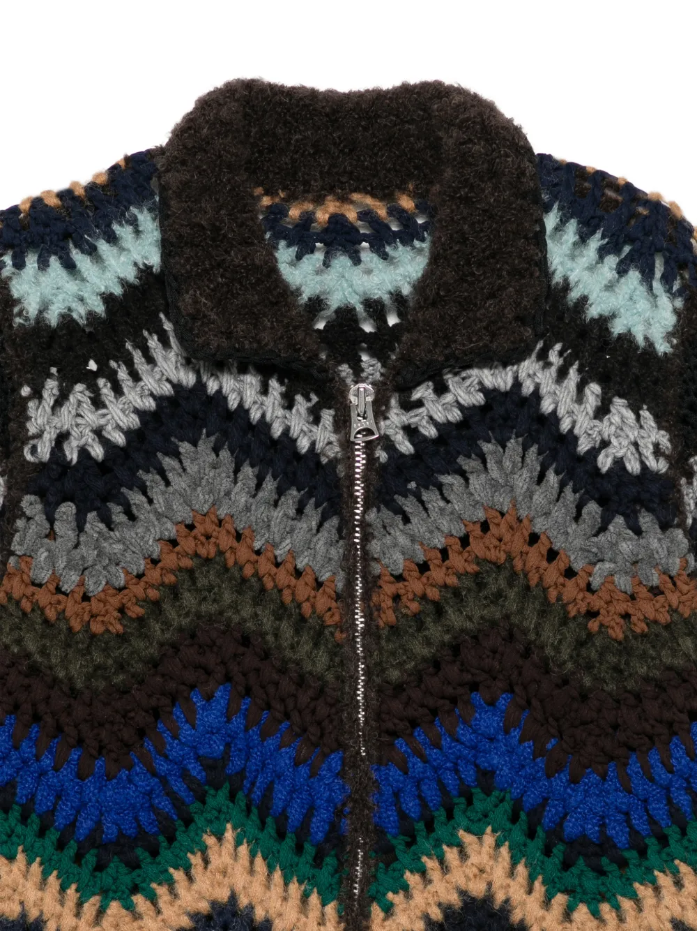 sacai Jas van wolmix met vlakken Bruin