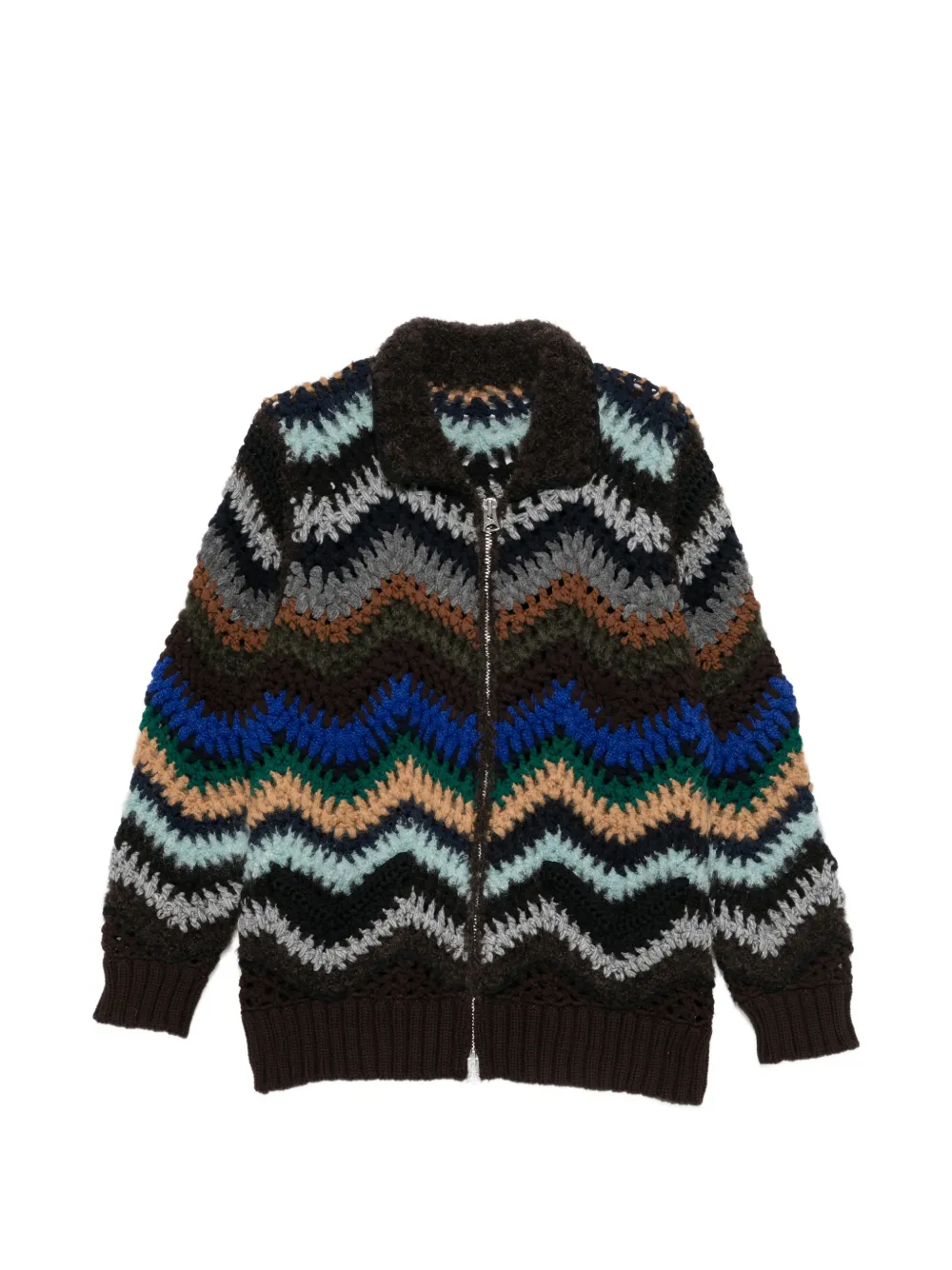sacai пальто из смесовой шерсти со вставками | коричневый | Image 1