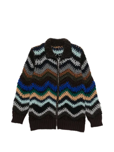 sacai panelled wool-blend coat