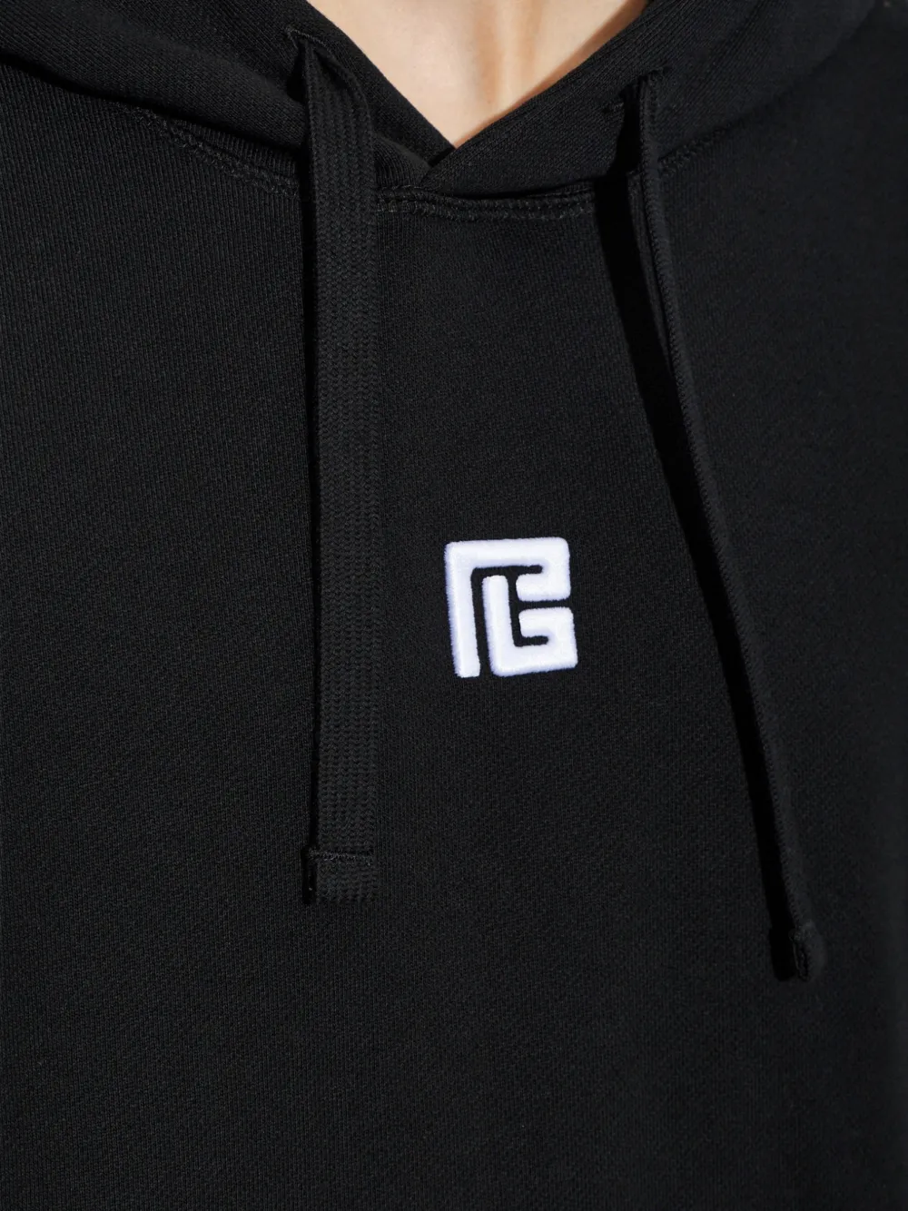 Balmain Hoodie met geborduurd logo Zwart