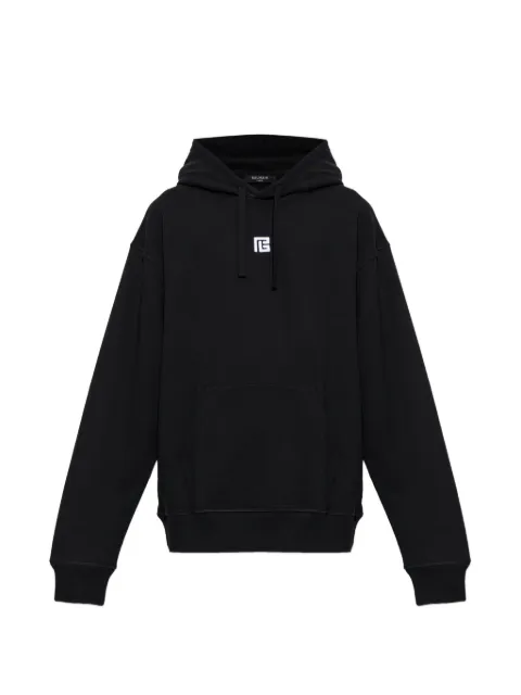 Balmain sudadera con capucha y logo bordado