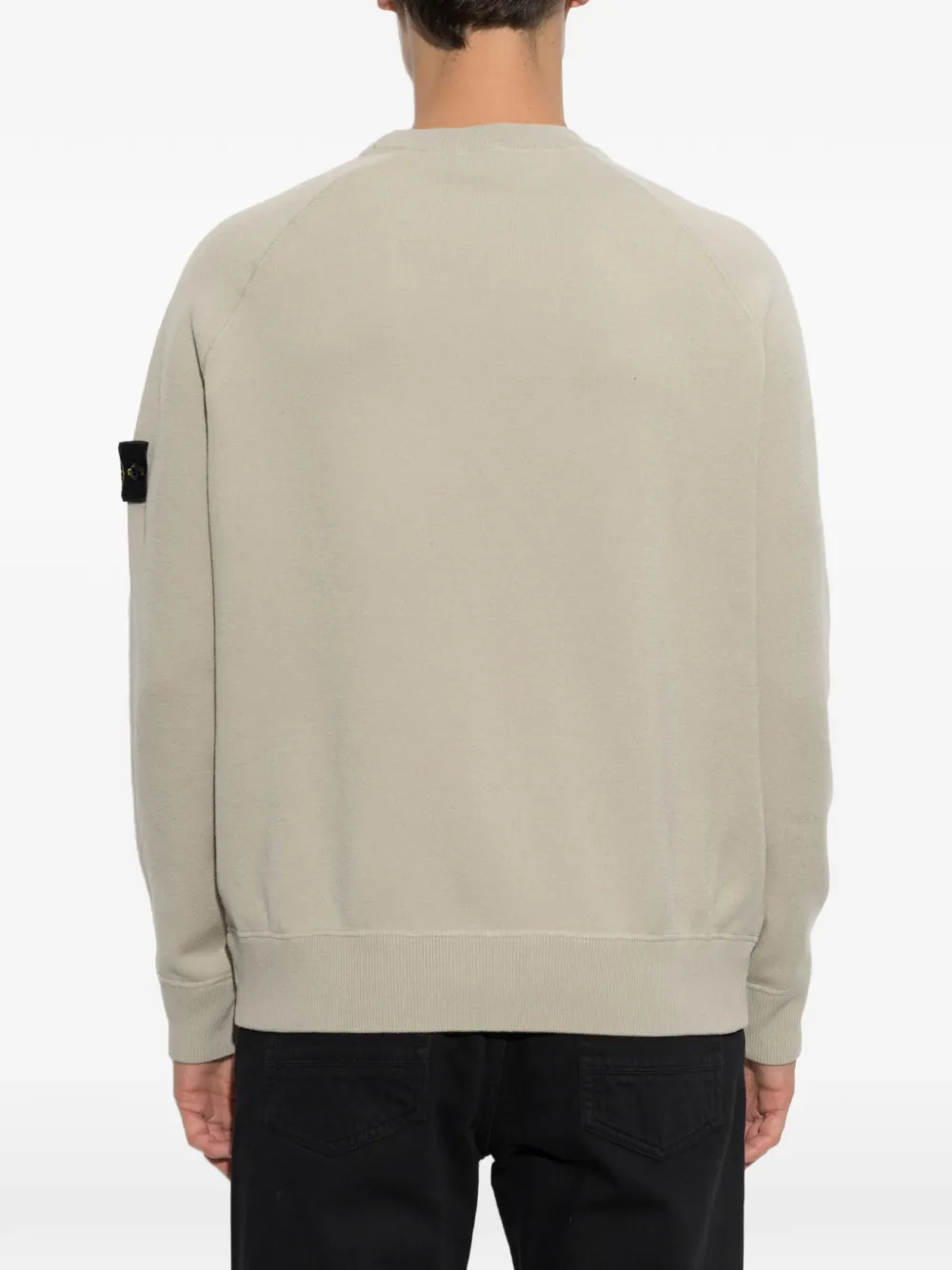 Stone Island Trui met logopatch en raglan mouwen Beige
