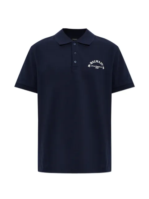 Balmain logo-print cotton polo shirt