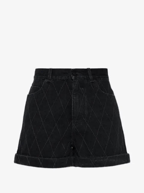 Balmain diamond-quilted turn-up shorts