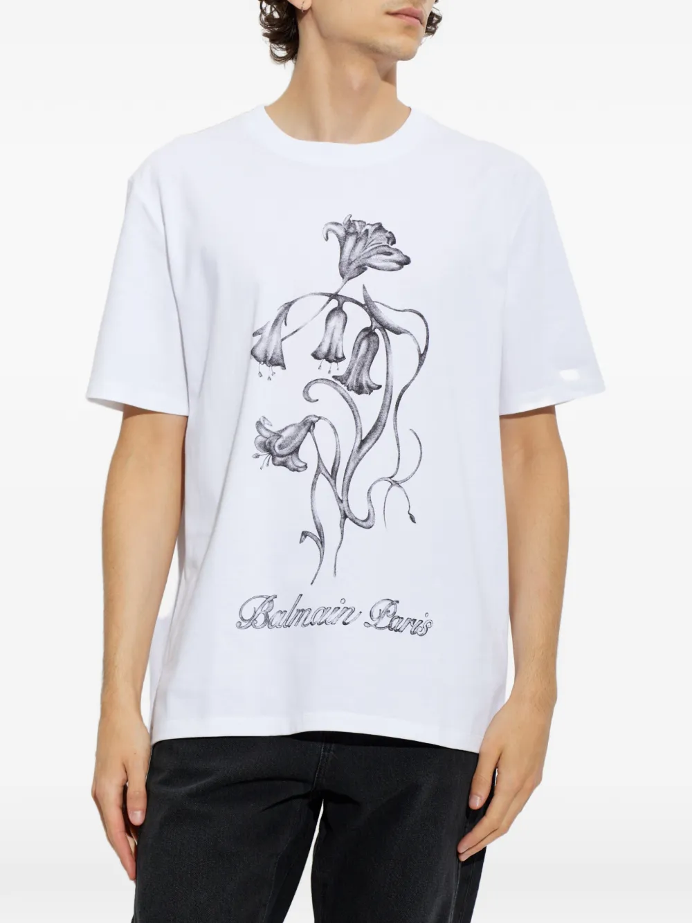 Balmain T-shirt met bloemenprint Wit
