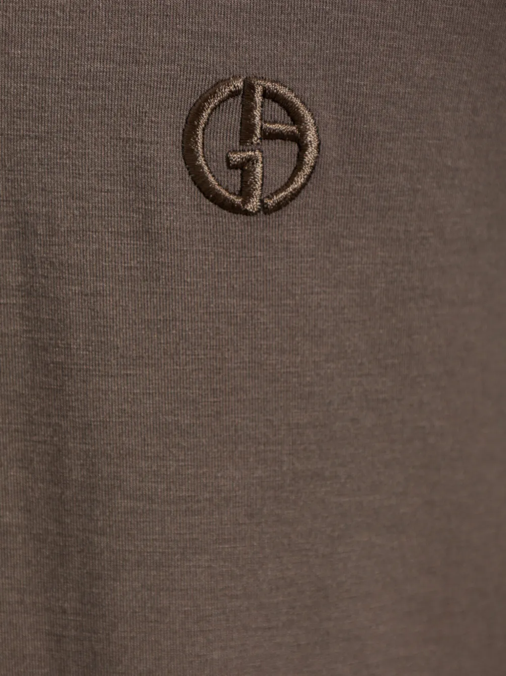 Giorgio Armani T-shirt met geborduurd logo Bruin
