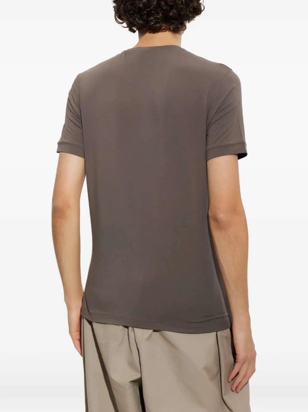Giorgio Armani T-shirt met geborduurd logo Bruin