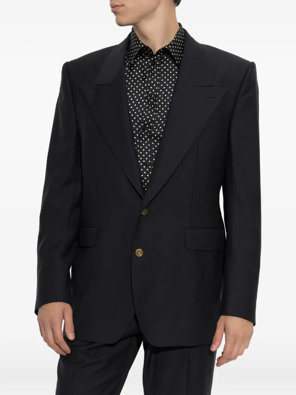 Dolce & Gabbana Blazer met enkele opening en puntige revers Zwart