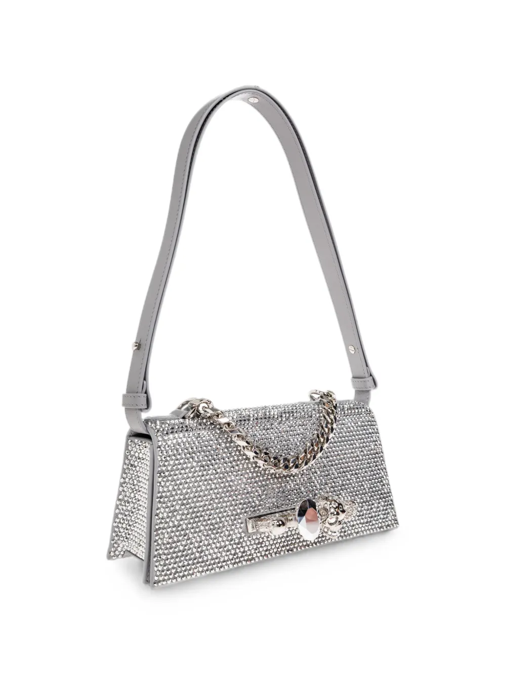 Alexander McQueen Schoudertas verfraaid met kristallen Zilver