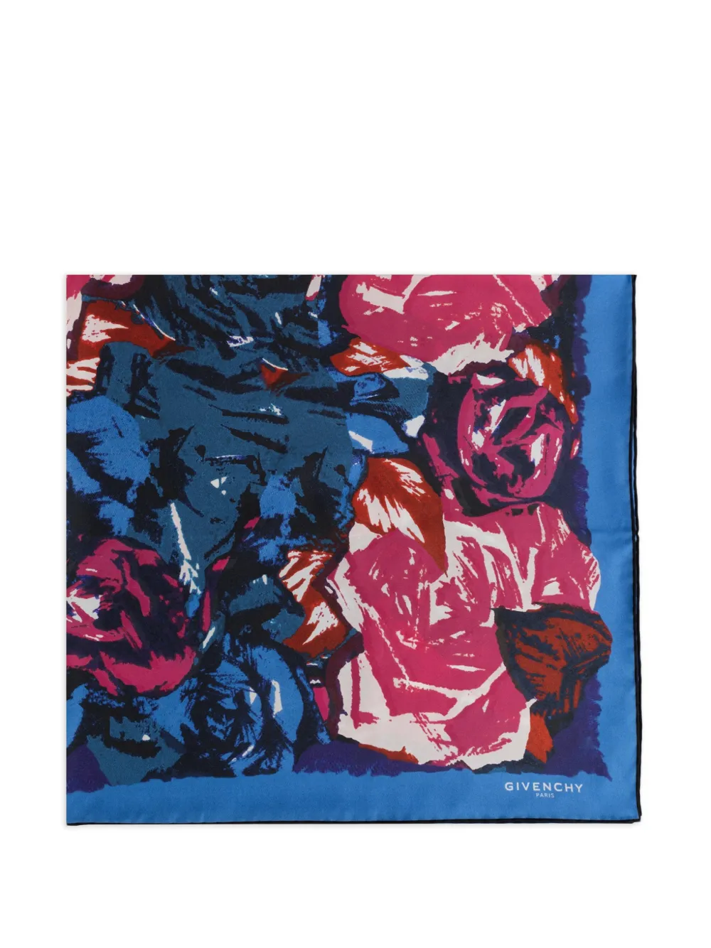 Givenchy floral-print silk scarf - Blau