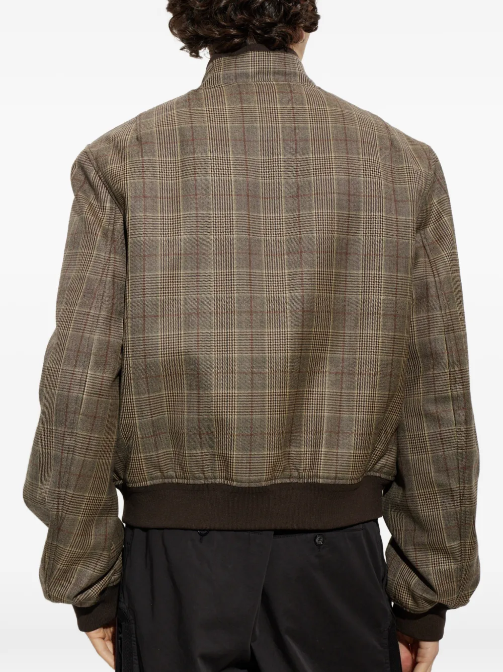 Alexander McQueen Geruit wollen bomberjack Bruin