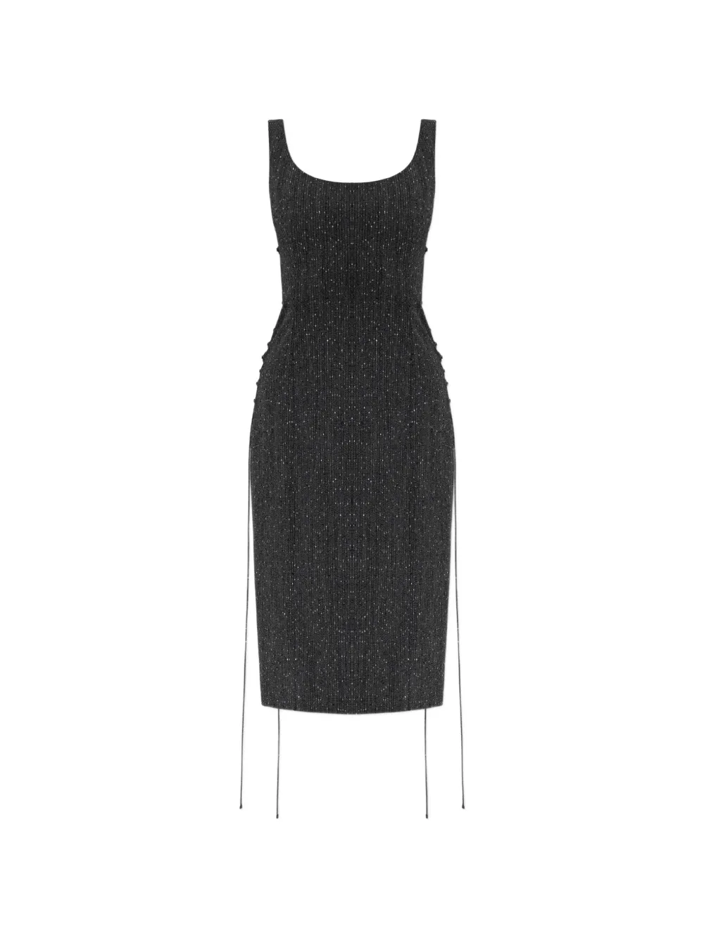 Alexander McQueen lace-up scoop-neck midi dress - Grau