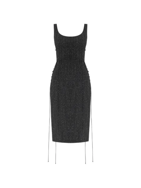 Alexander McQueen lace-up scoop-neck midi dress
