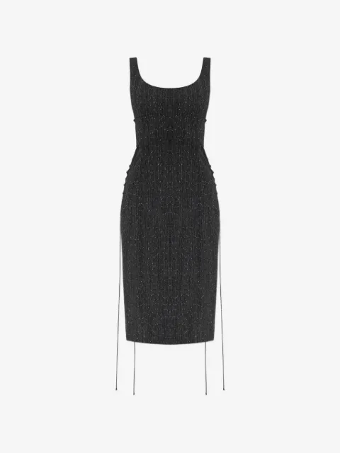 Alexander McQueen lace-up scoop-neck midi dress