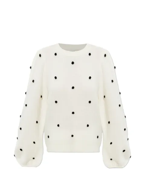Gestuz pom-pom balloon-sleeve sweater