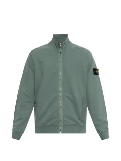 Stone Island logo-patch zip-up sweater