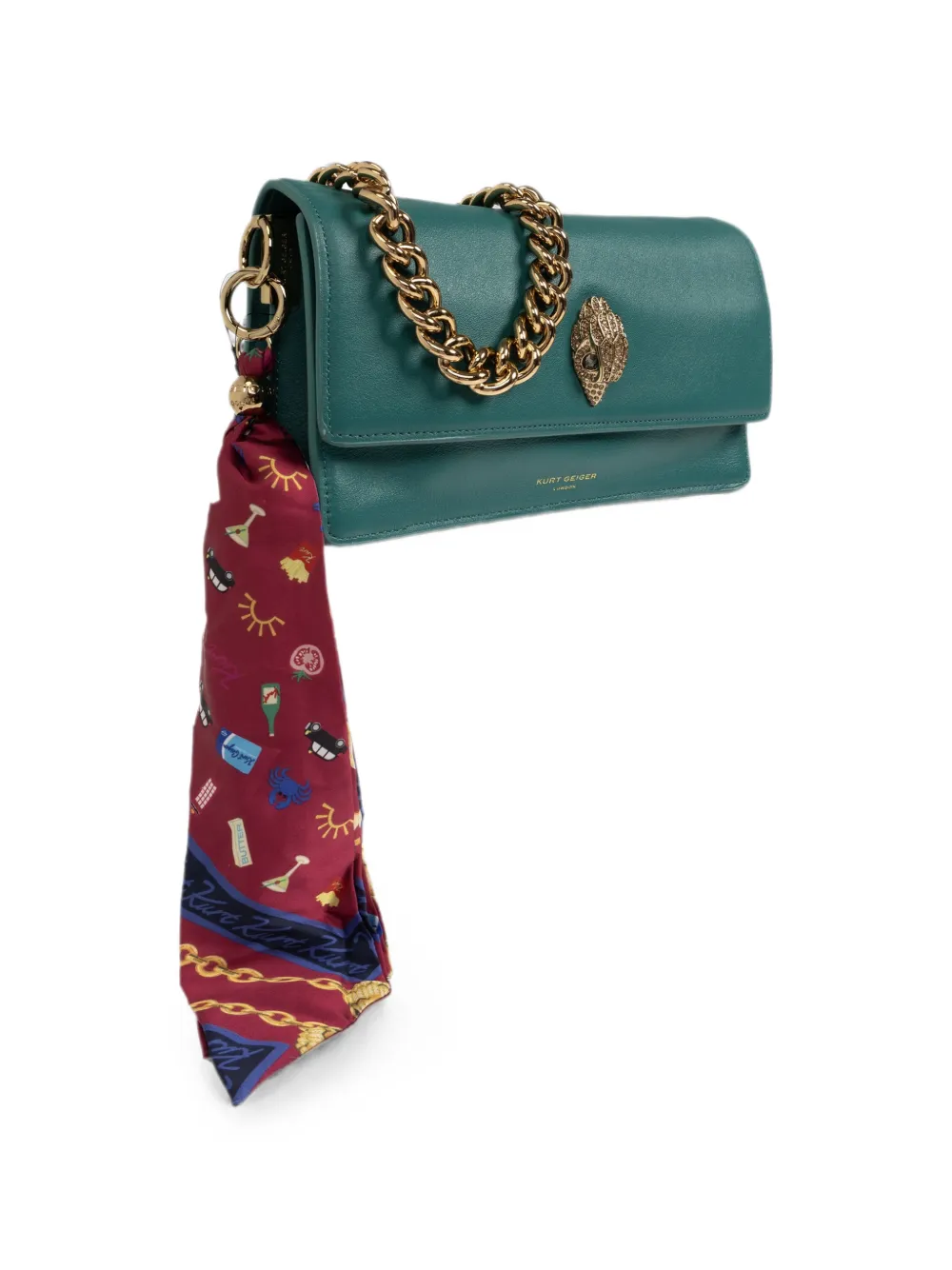 Kurt Geiger London Sloane leren schoudertas Groen
