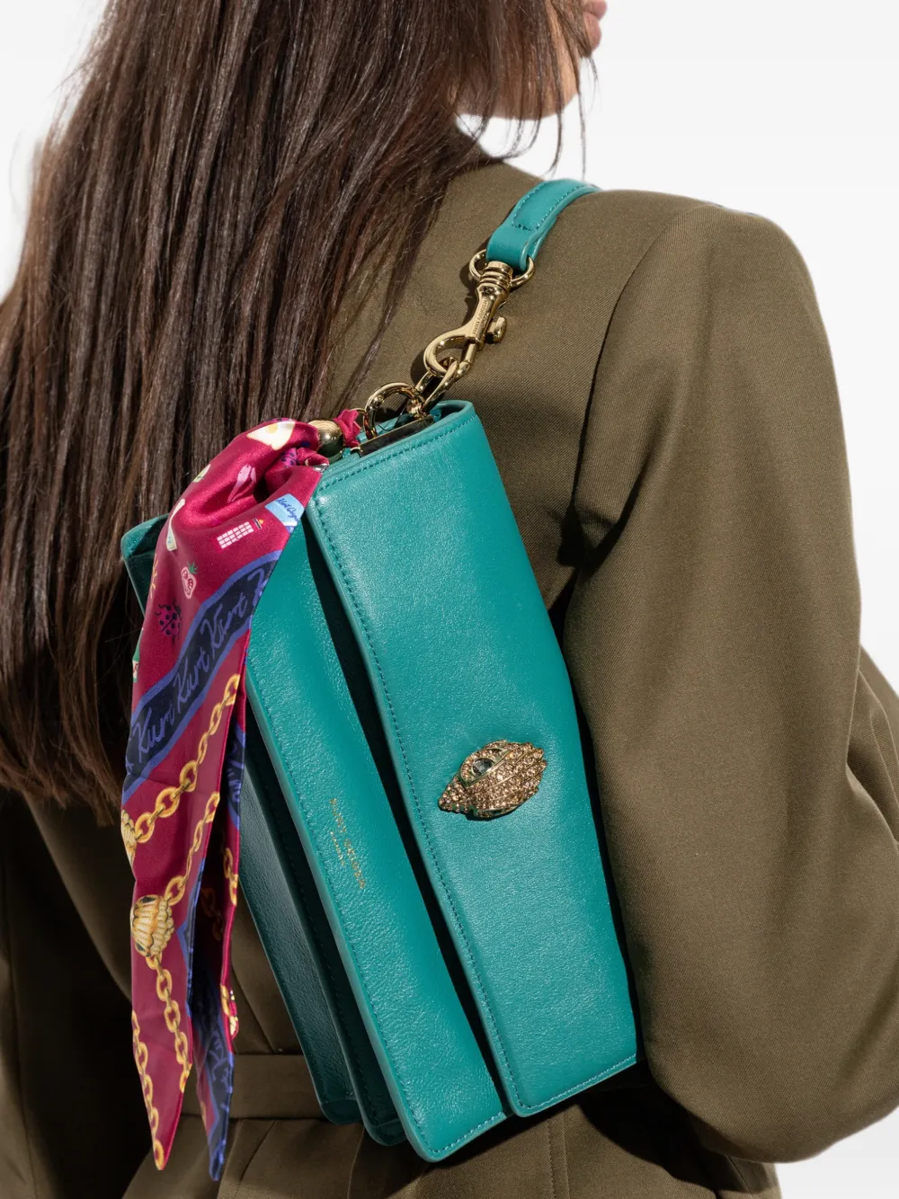 Kurt Geiger London Sloane leren schoudertas Groen